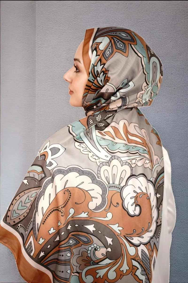 Mona Model Retro Şal - Taba