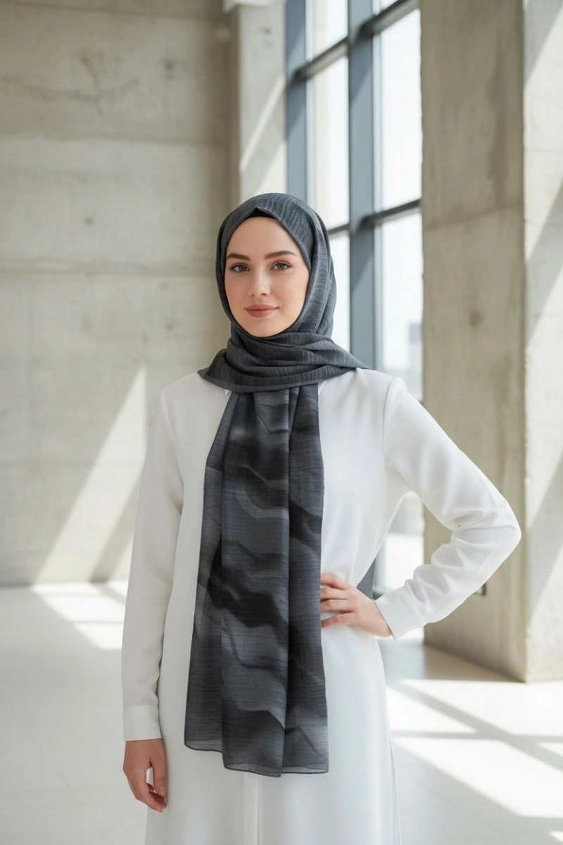 Müslin Şal Rüzgar Desen - Dört Mevsim Konfor - 1