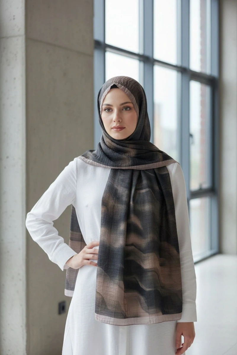 Müslin Şal Rüzgar Desen - Dört Mevsim Konfor - 2