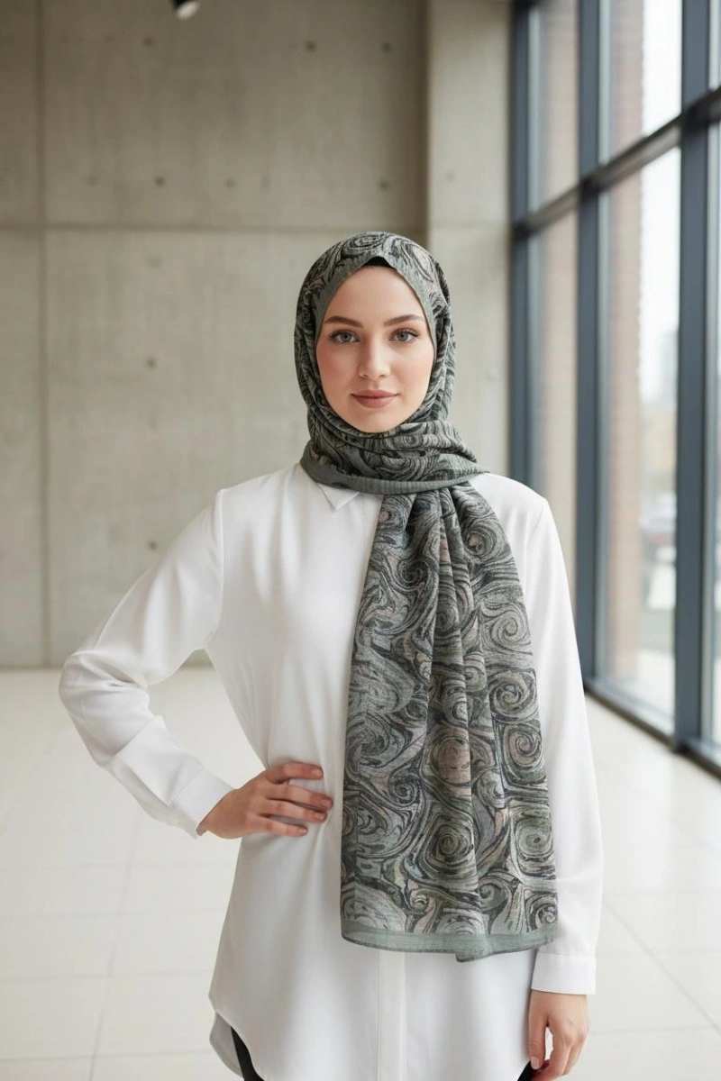 Müslin Şal Vortex Desen - Dört Mevsim Konfor - 3