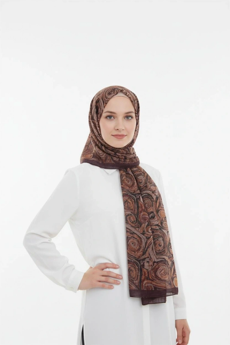 Müslin Şal Vortex Desen - Dört Mevsim Konfor