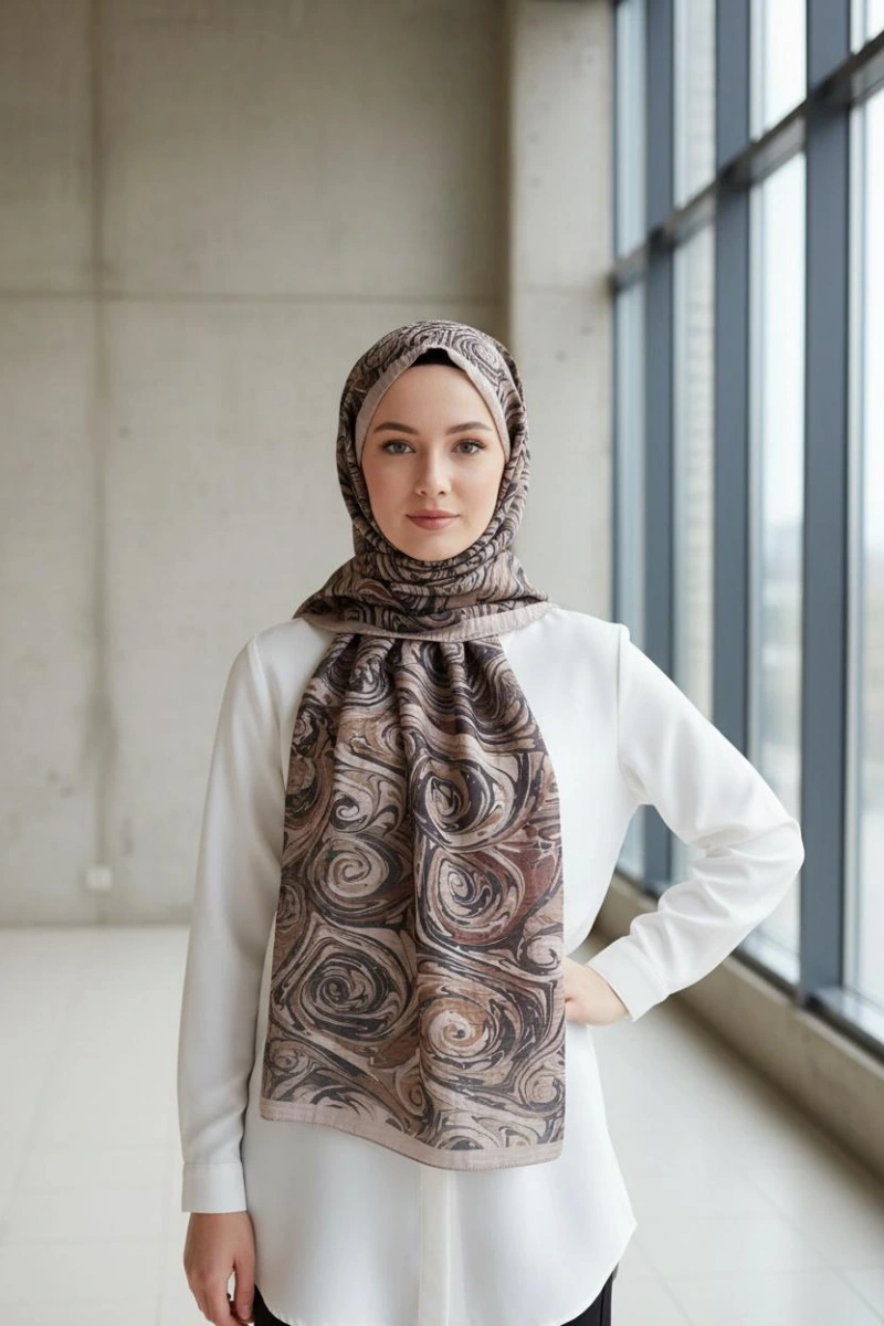 Müslin Şal Vortex Desen - Dört Mevsim Konfor - 5