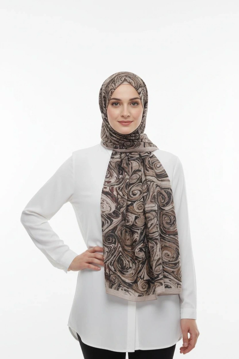 Müslin Şal Vortex Desen - Dört Mevsim Konfor - 5