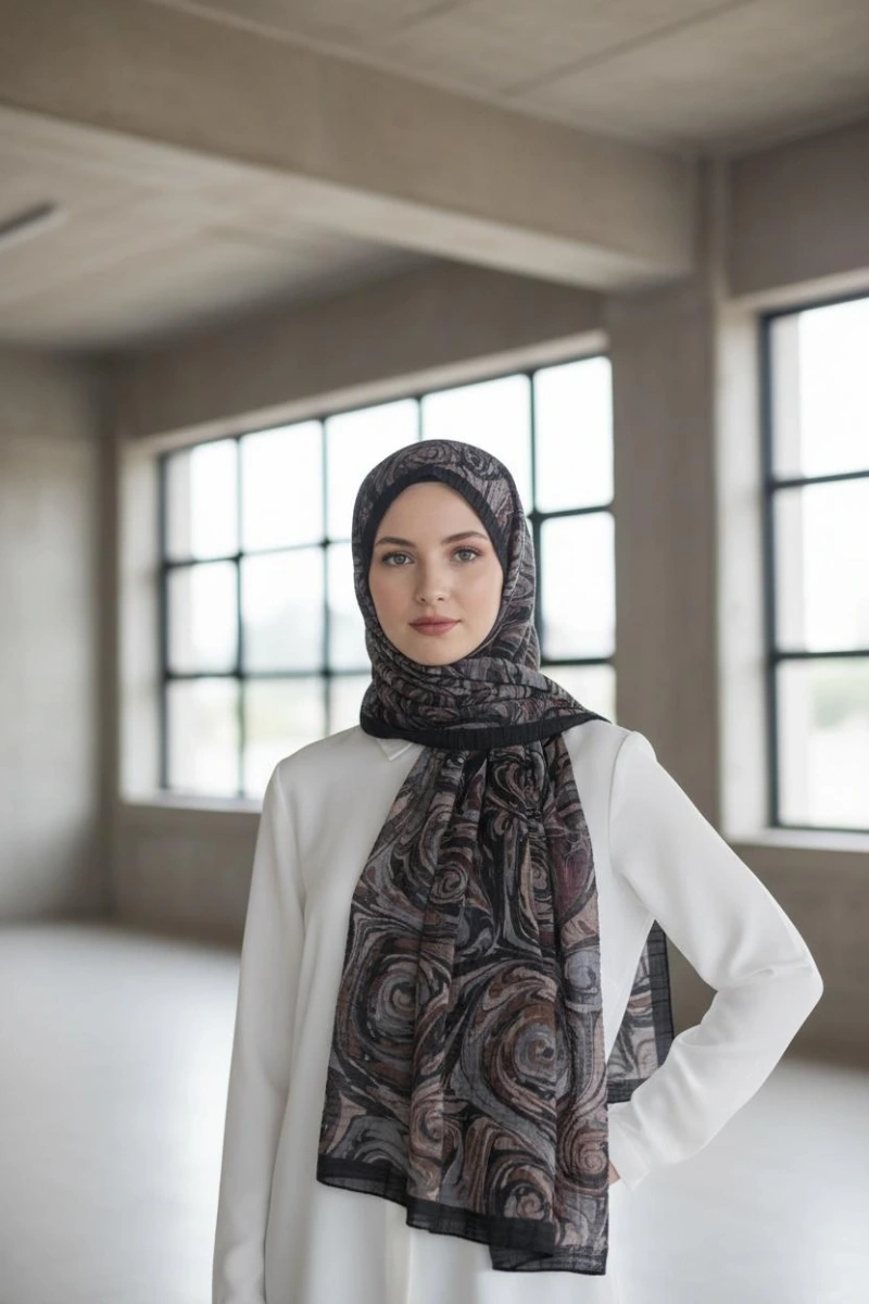 Müslin Şal Vortex Desen - Dört Mevsim Konfor - 7