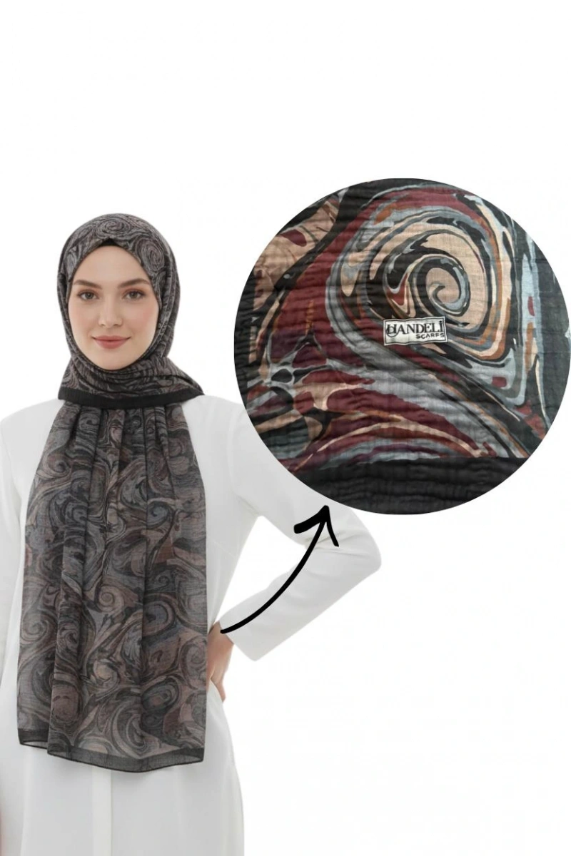 Müslin Şal Vortex Desen - Dört Mevsim Konfor - 7