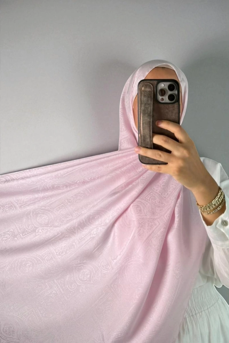 Nora Desen Shine Glow Şal Toz pembe