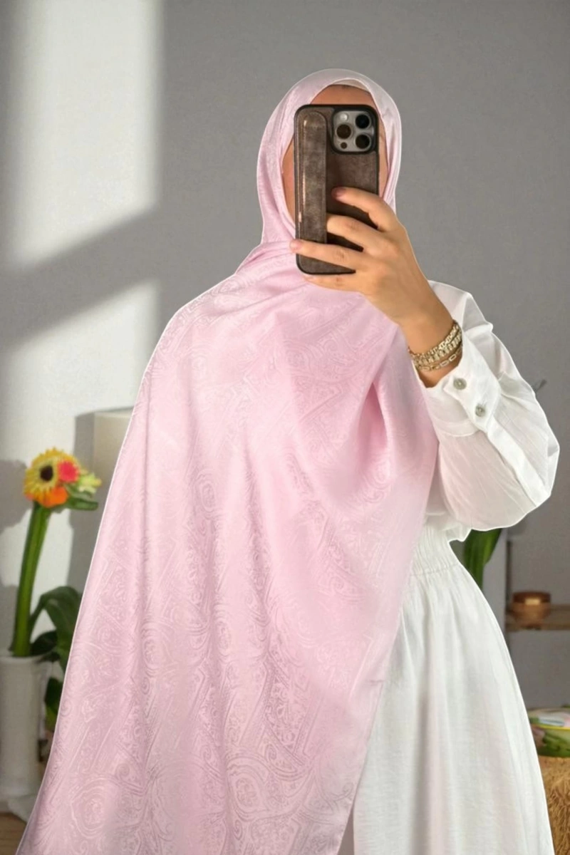 Nora Desen Shine Glow Şal Toz pembe