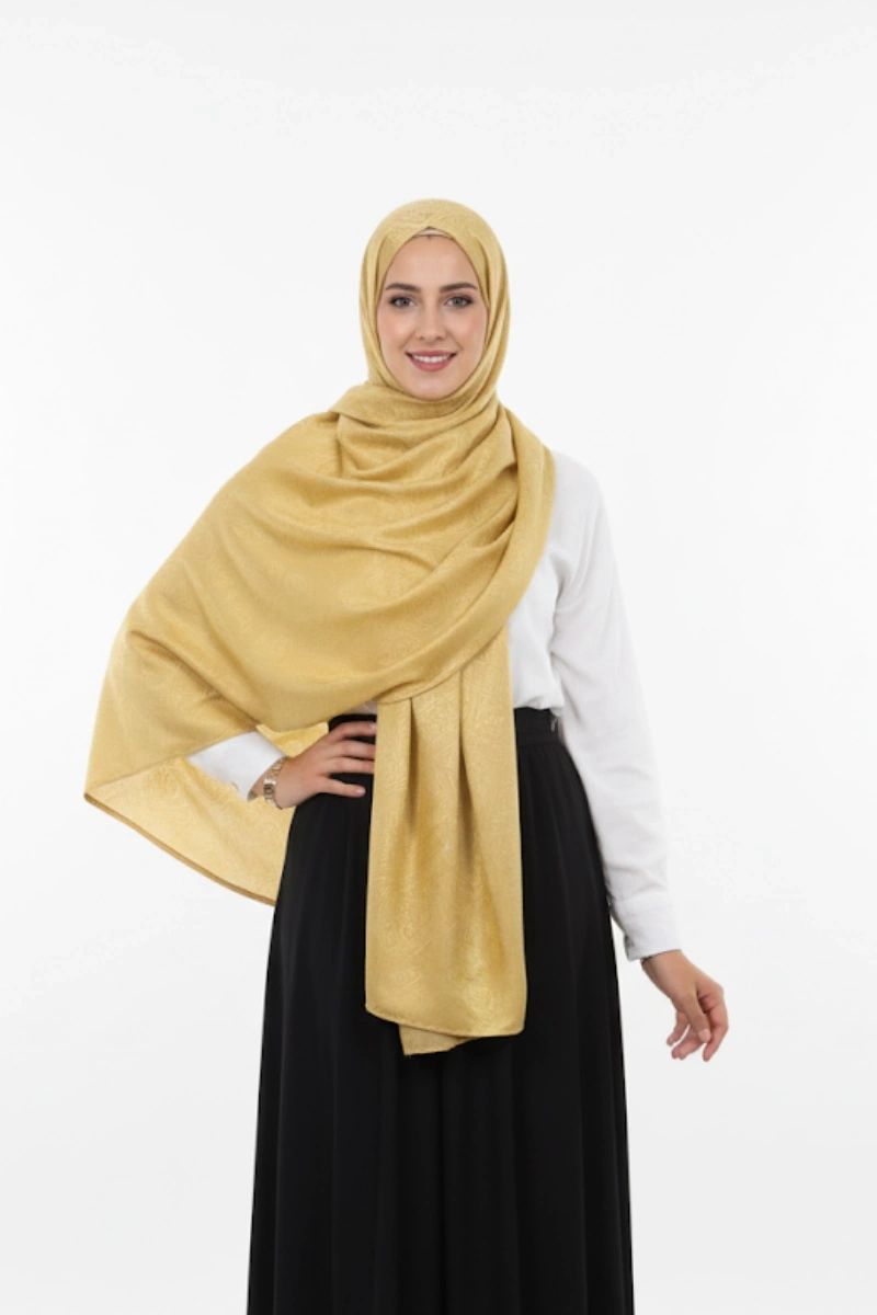 Nora Desen Shine Glow Şal Altın sarısı