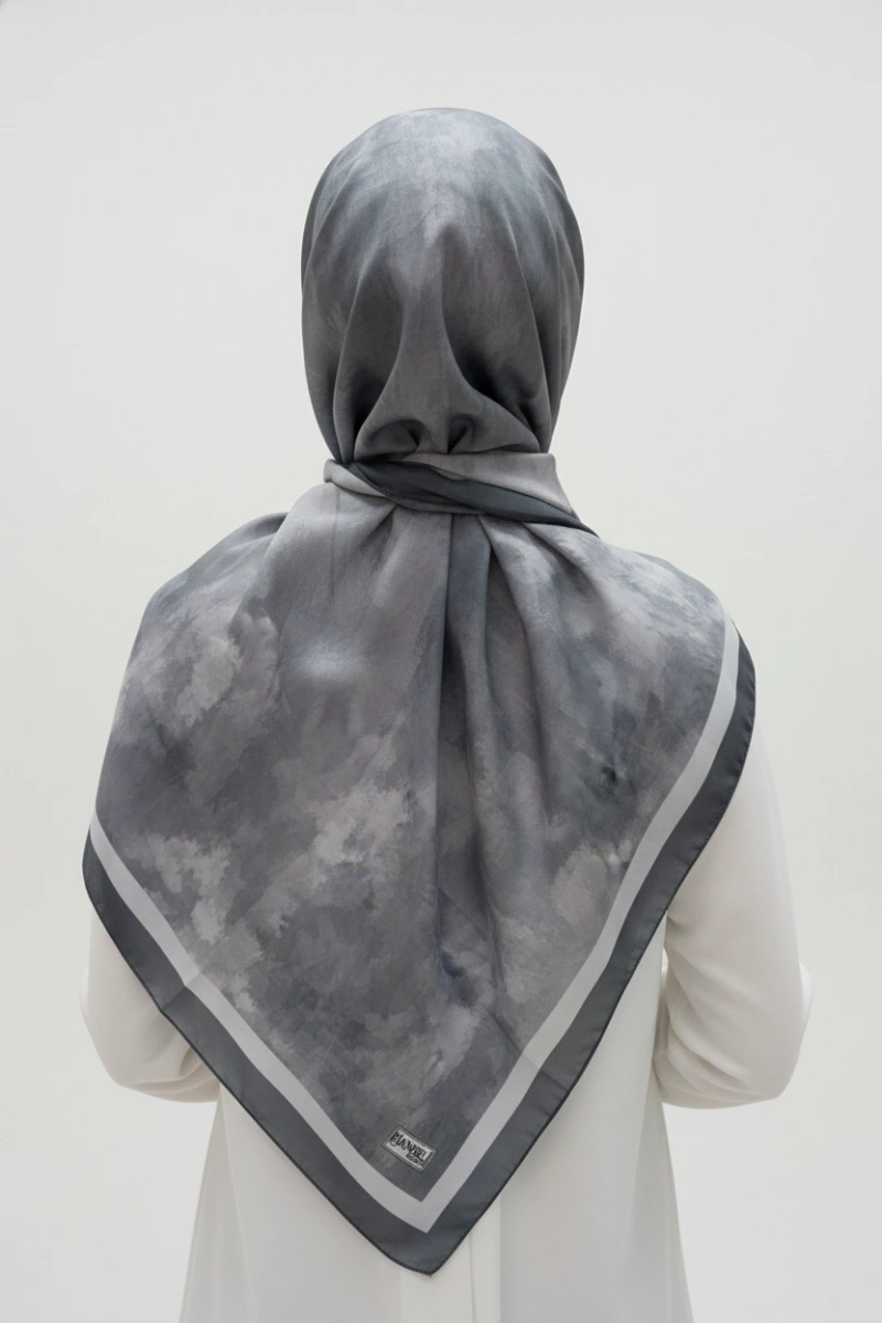 Nova Model Retro Desen Şal - Antrasit