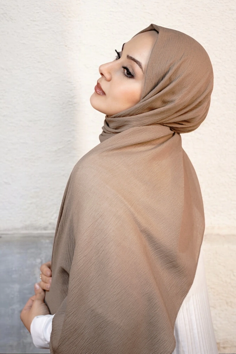 Organik Pamuk Şal - Sütlü Kahve