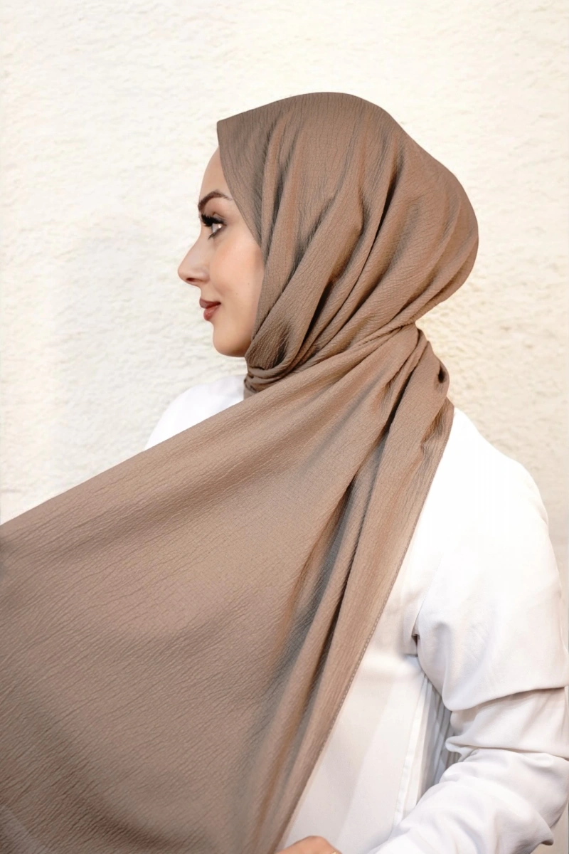 Organik Pamuk Şal - Sütlü Kahve