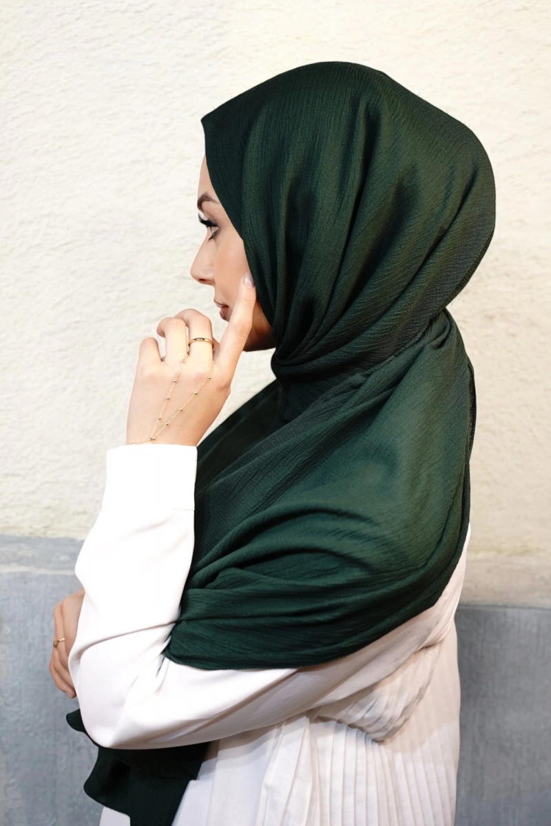 Organik Pamuk Şal - Petrol Yeşili