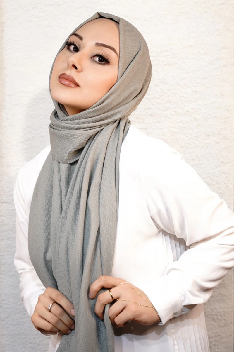 Organik Pamuk Şal - Gümüş Gri