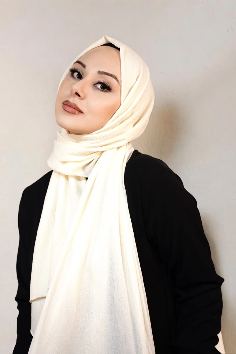 Organik Pamuk Şal - Ekru