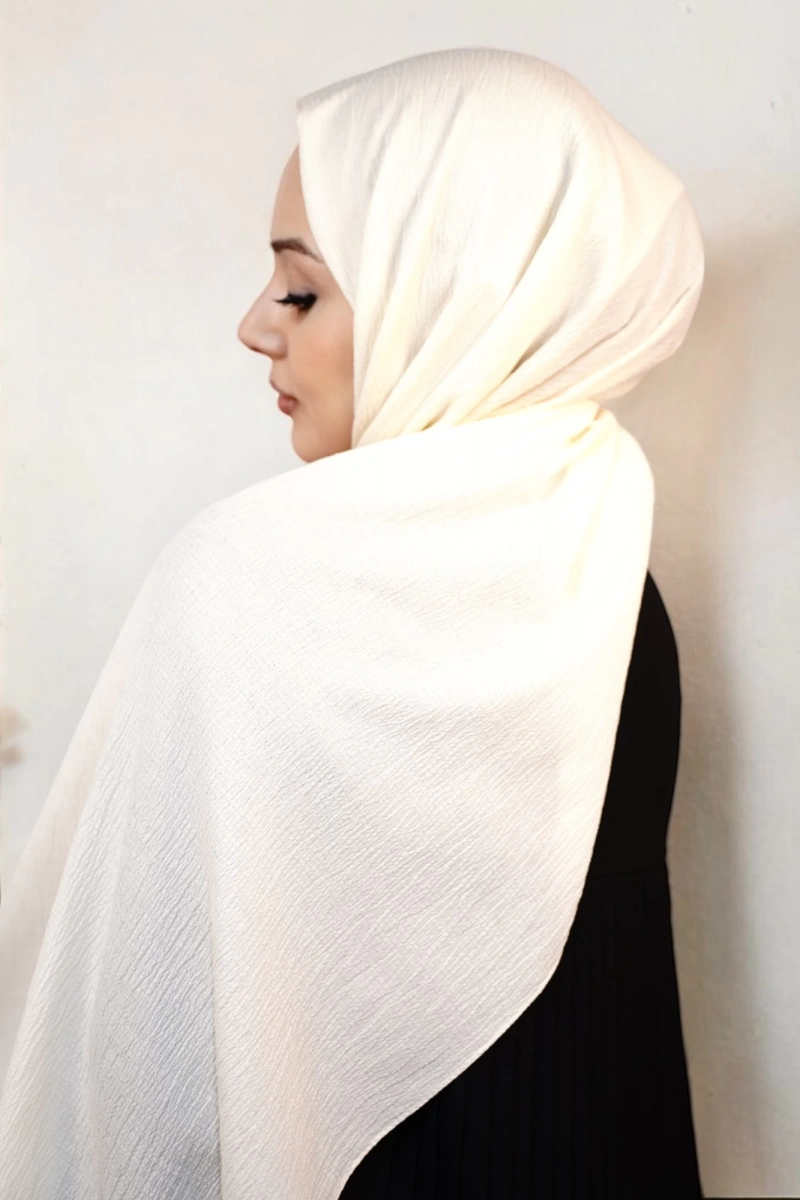 Organik Pamuk Şal - Ekru