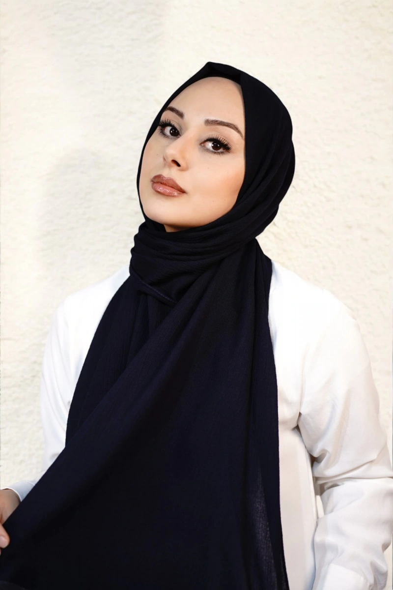 Organik Pamuk Şal - Lacivert