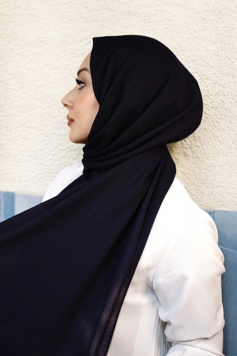 Organik Pamuk Şal - Lacivert