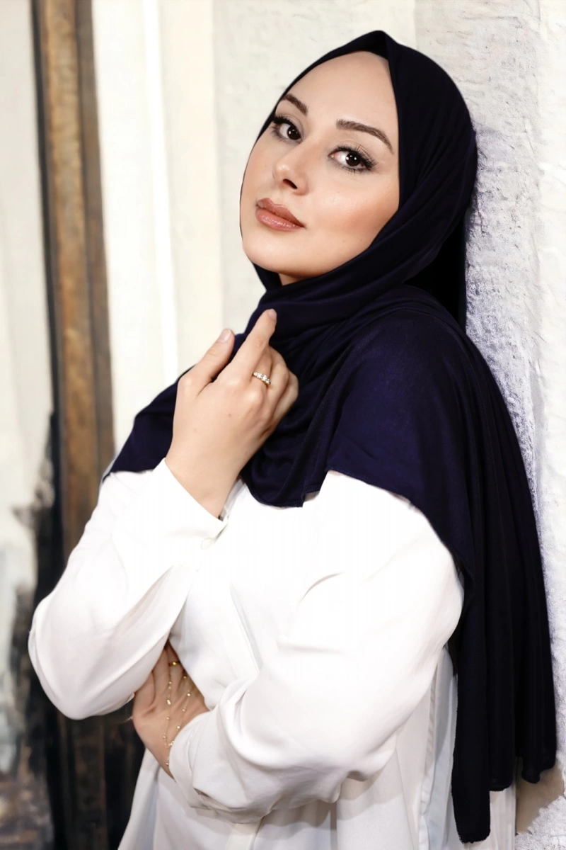 Penye Şal Lüks - Lacivert