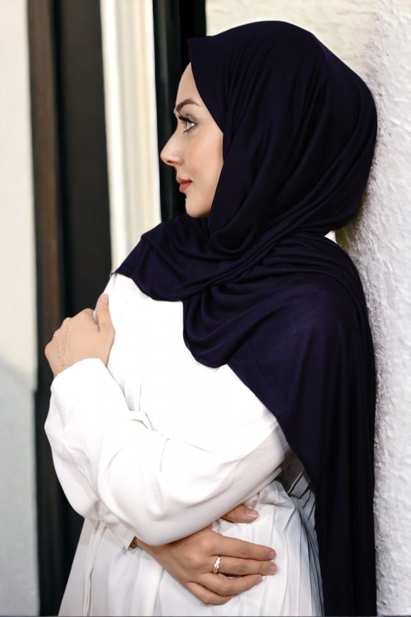 Penye Şal Lüks - Lacivert