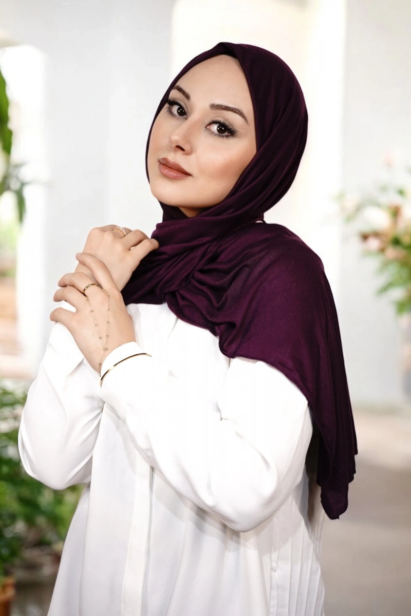 Penye Şal Lüks - Mürdüm