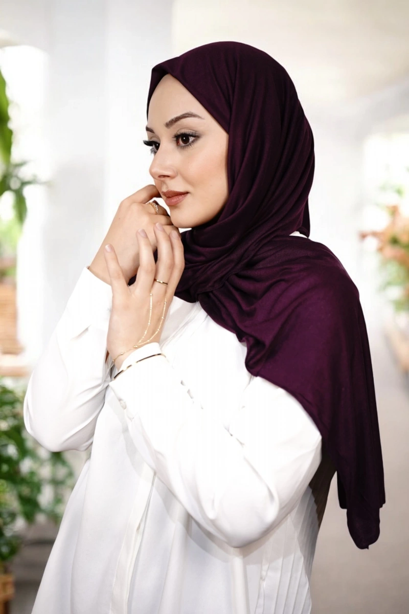 Penye Şal Lüks - Mürdüm