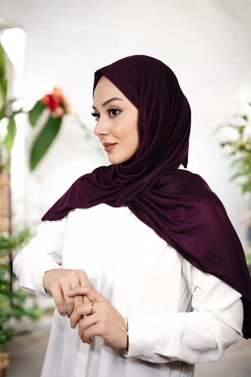 Penye Şal Lüks - Mürdüm