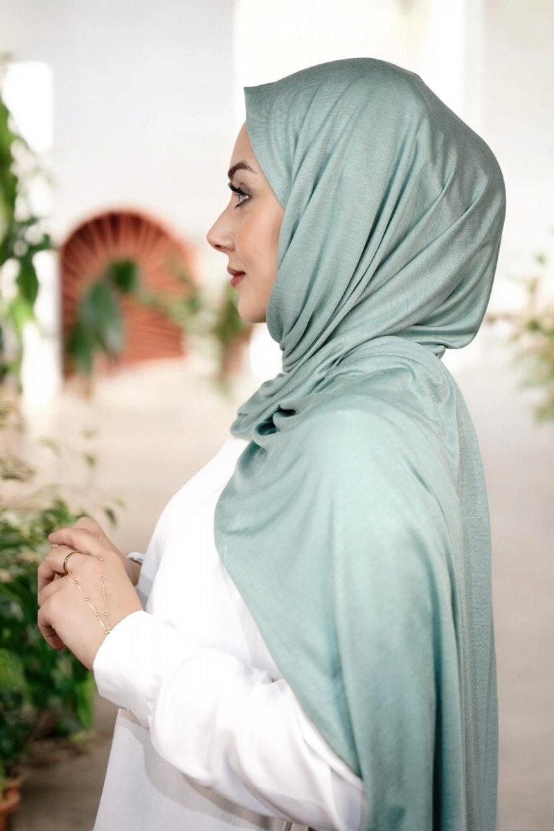 Penye Şal Lüks - Su Yeşili