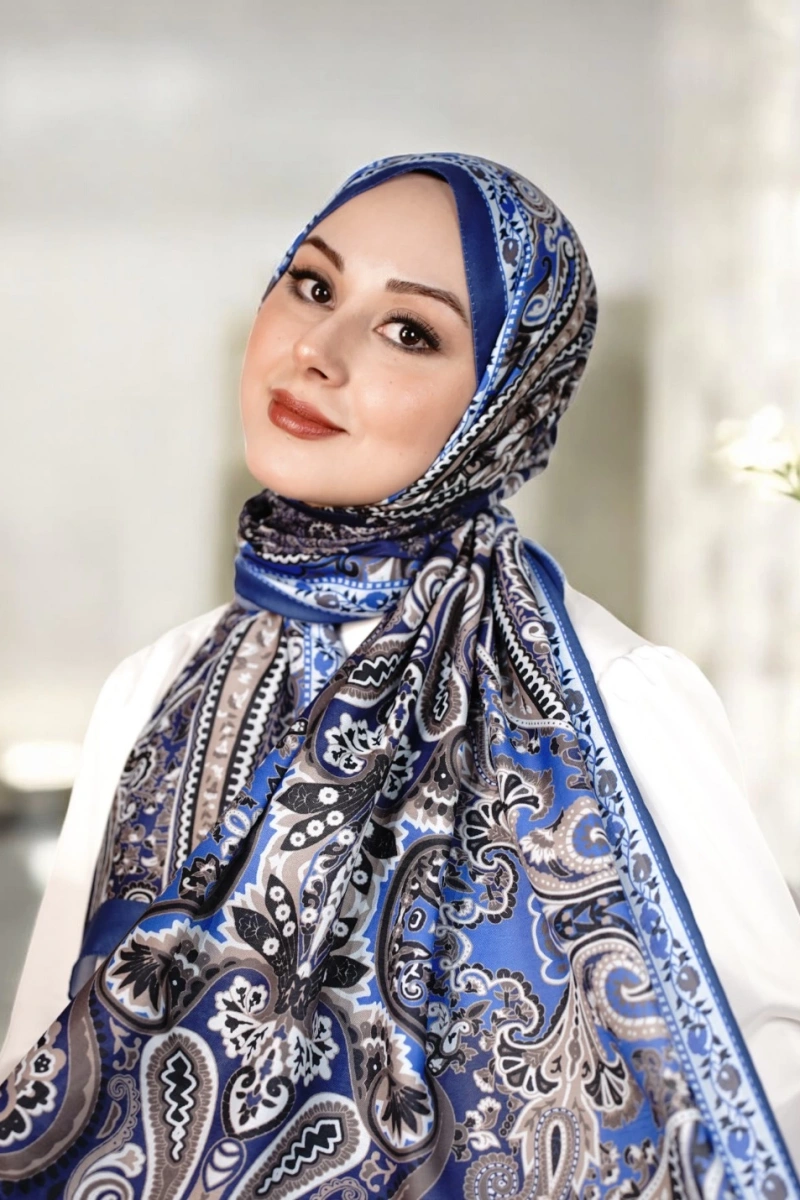 Rose Model Retro Şal - Lacivert