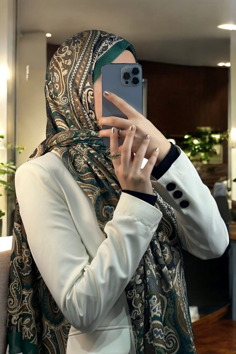 Rose Model Retro Şal - Yeşil