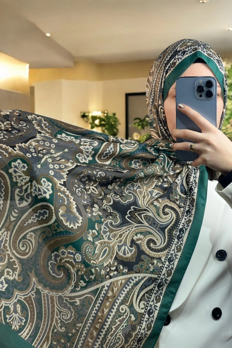 Rose Model Retro Şal - Yeşil