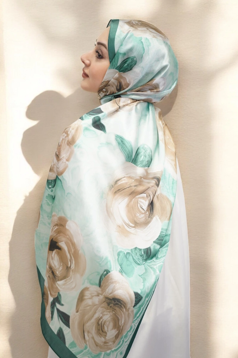 Roses Model Vual İpek Şal - 3