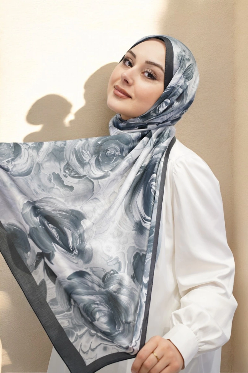 Roses Model Vual İpek Şal - 4