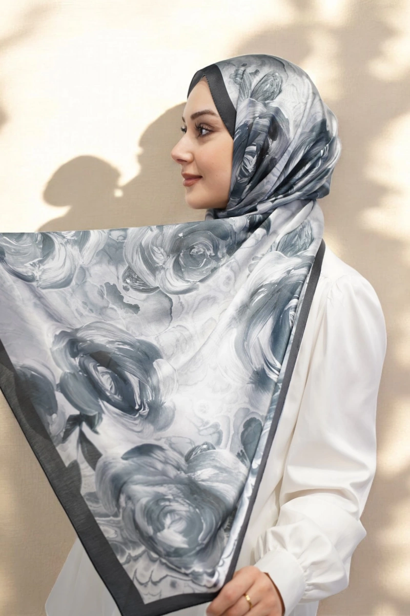 Roses Model Vual İpek Şal - 4