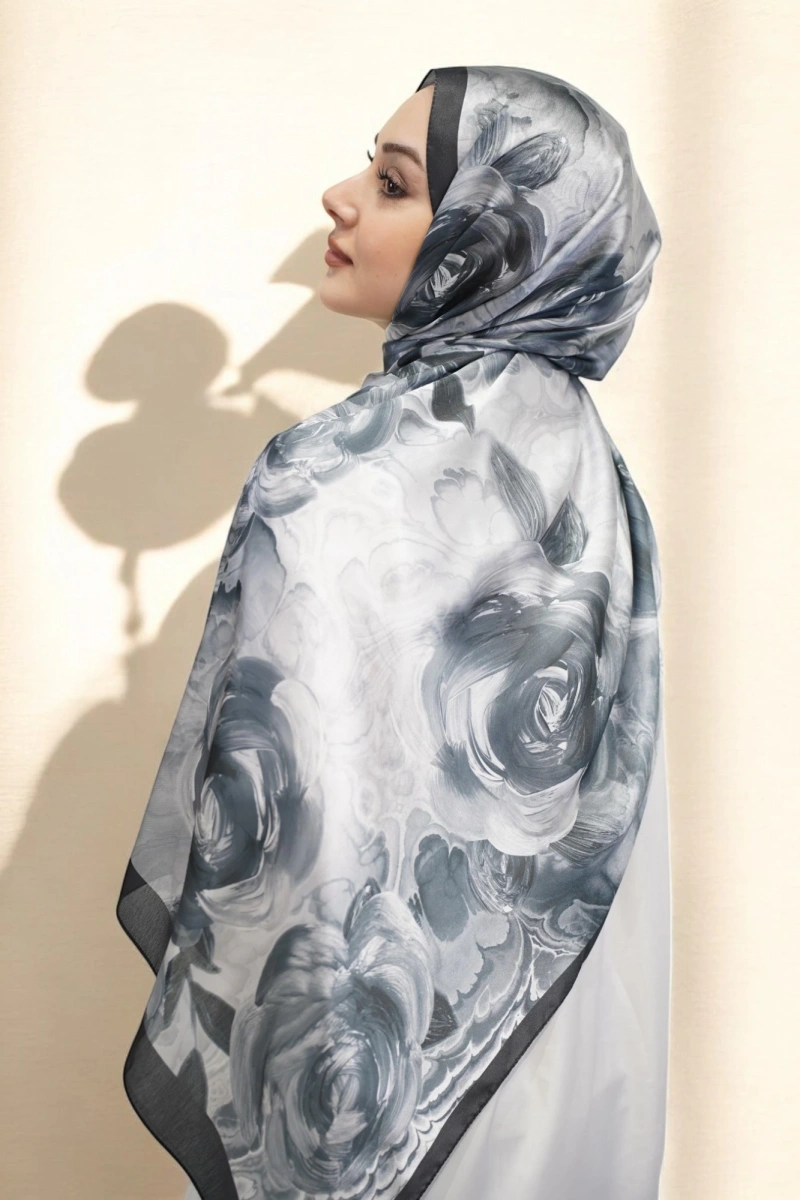 Roses Model Vual İpek Şal - 4