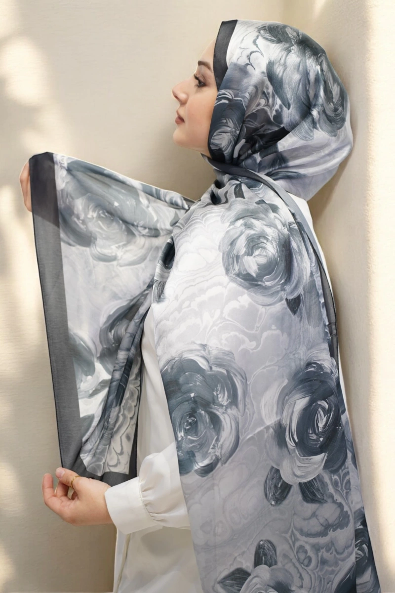 Roses Model Vual İpek Şal - 4