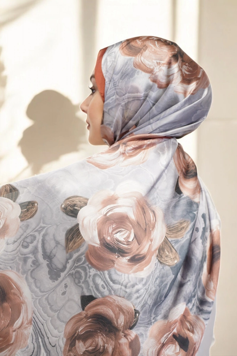 Roses Model Vual İpek Şal - 9