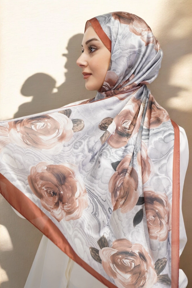Roses Model Vual İpek Şal - 9