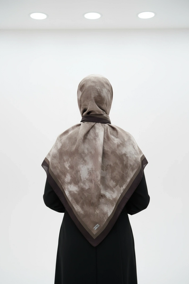 Nova Model Retro Desen Şal - Siyah Kahve