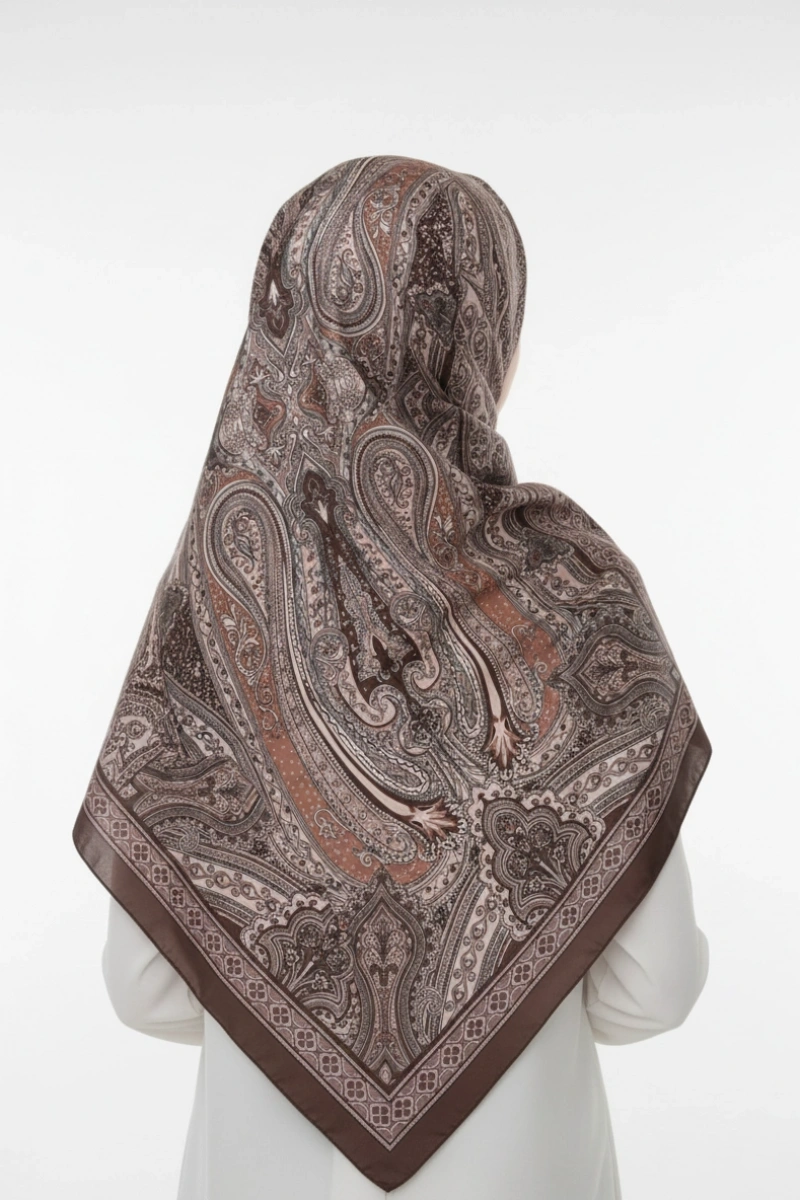 Ürdün Model Retro Şal - Kahverengi