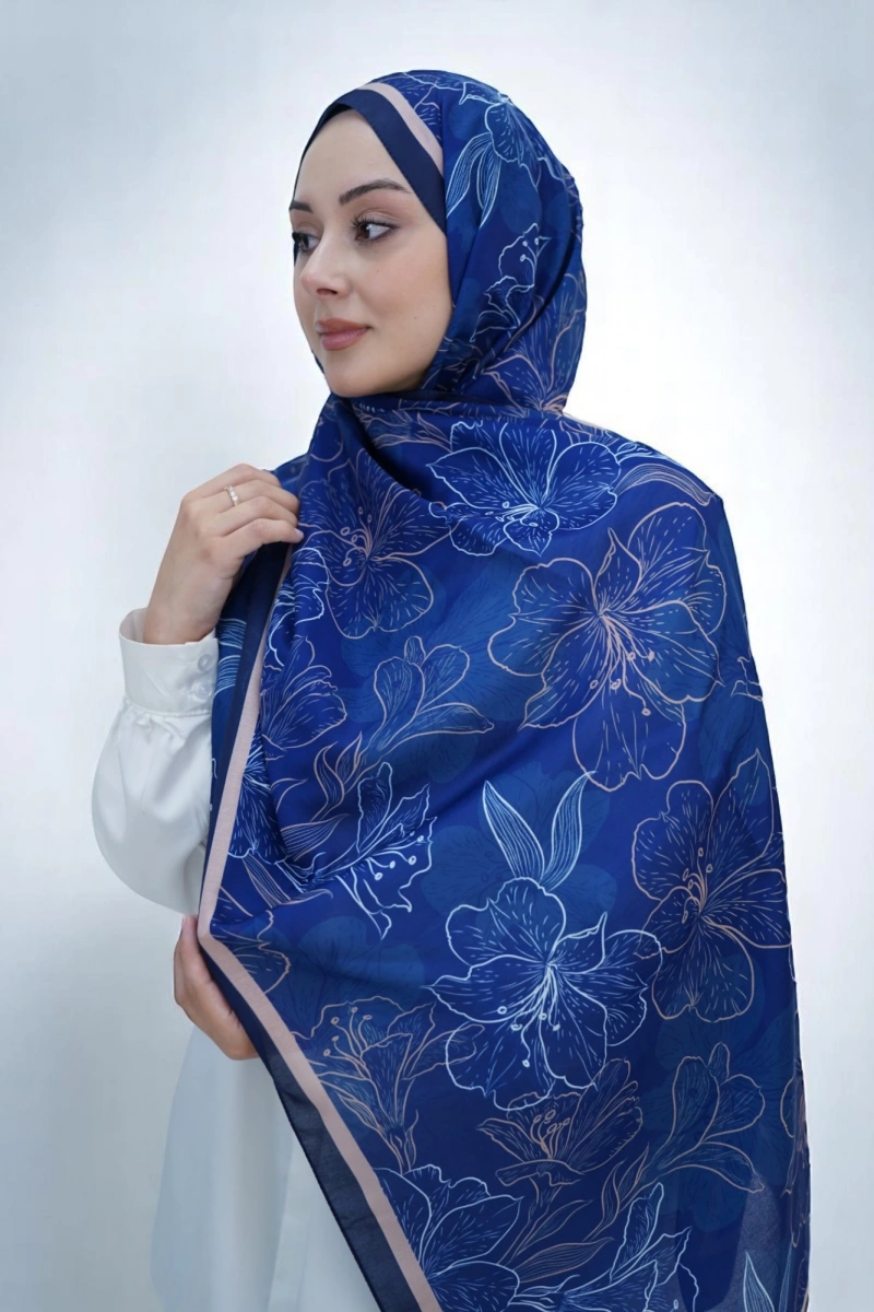 Zambak Model Retro Desen Retro Şal - 1