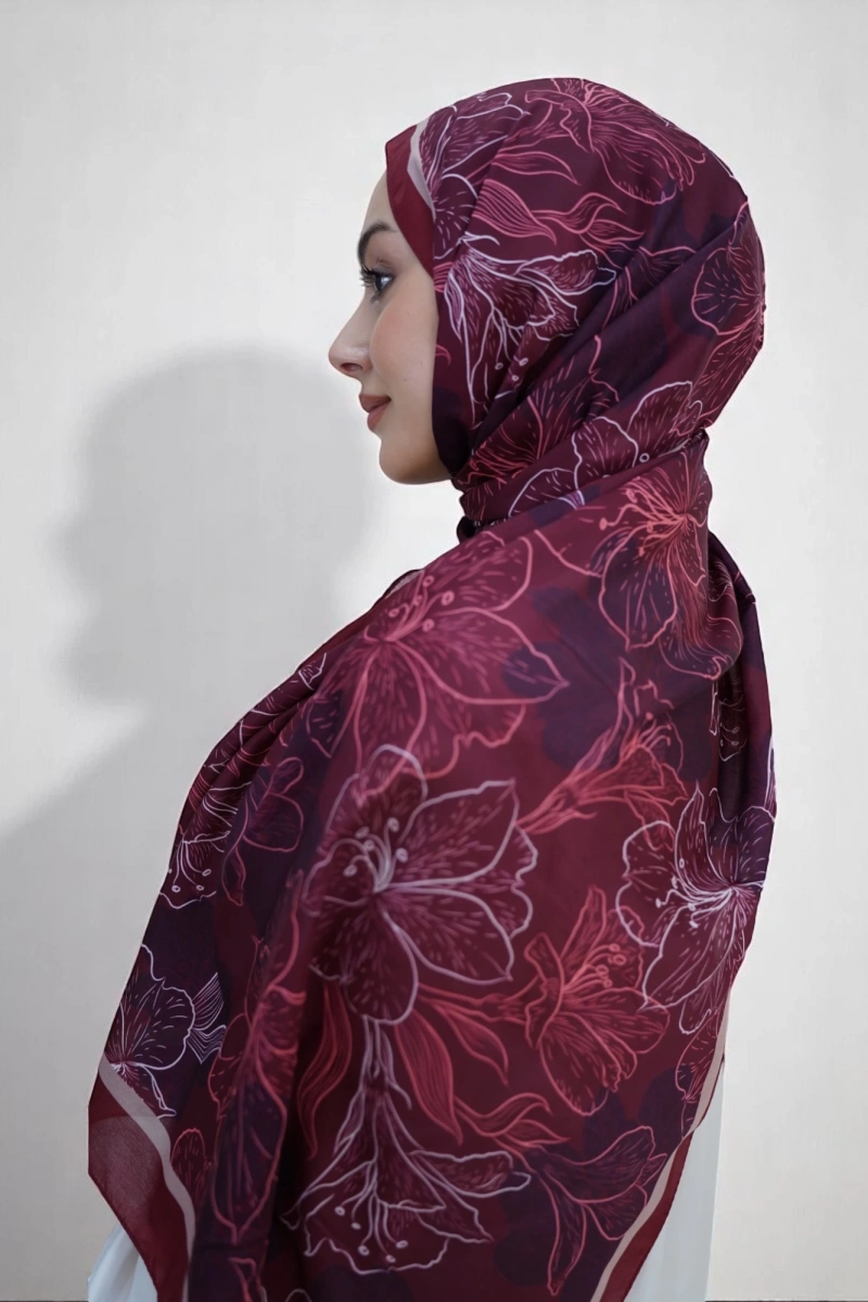 Zambak Model Retro Desen Retro Şal - 11