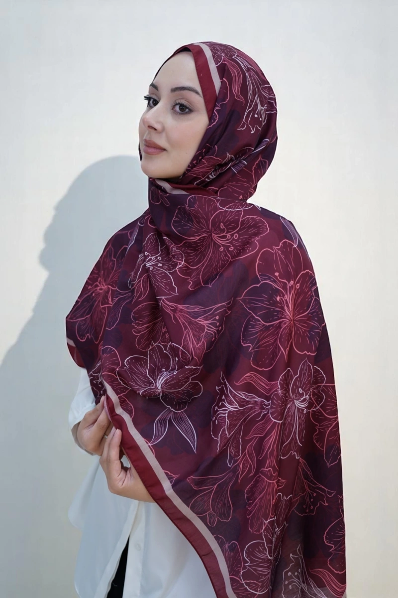 Zambak Model Retro Desen Retro Şal - 11