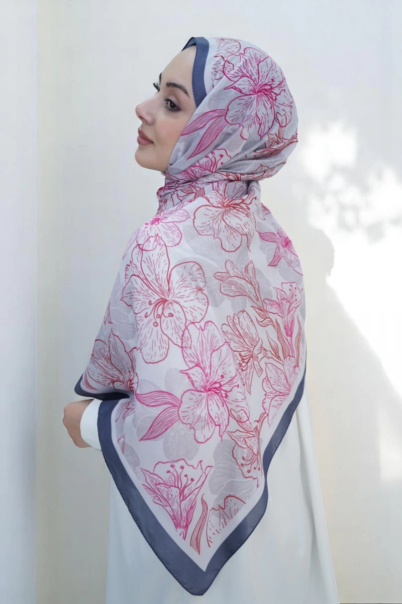 Zambak Model Retro Desen Retro Şal - 2