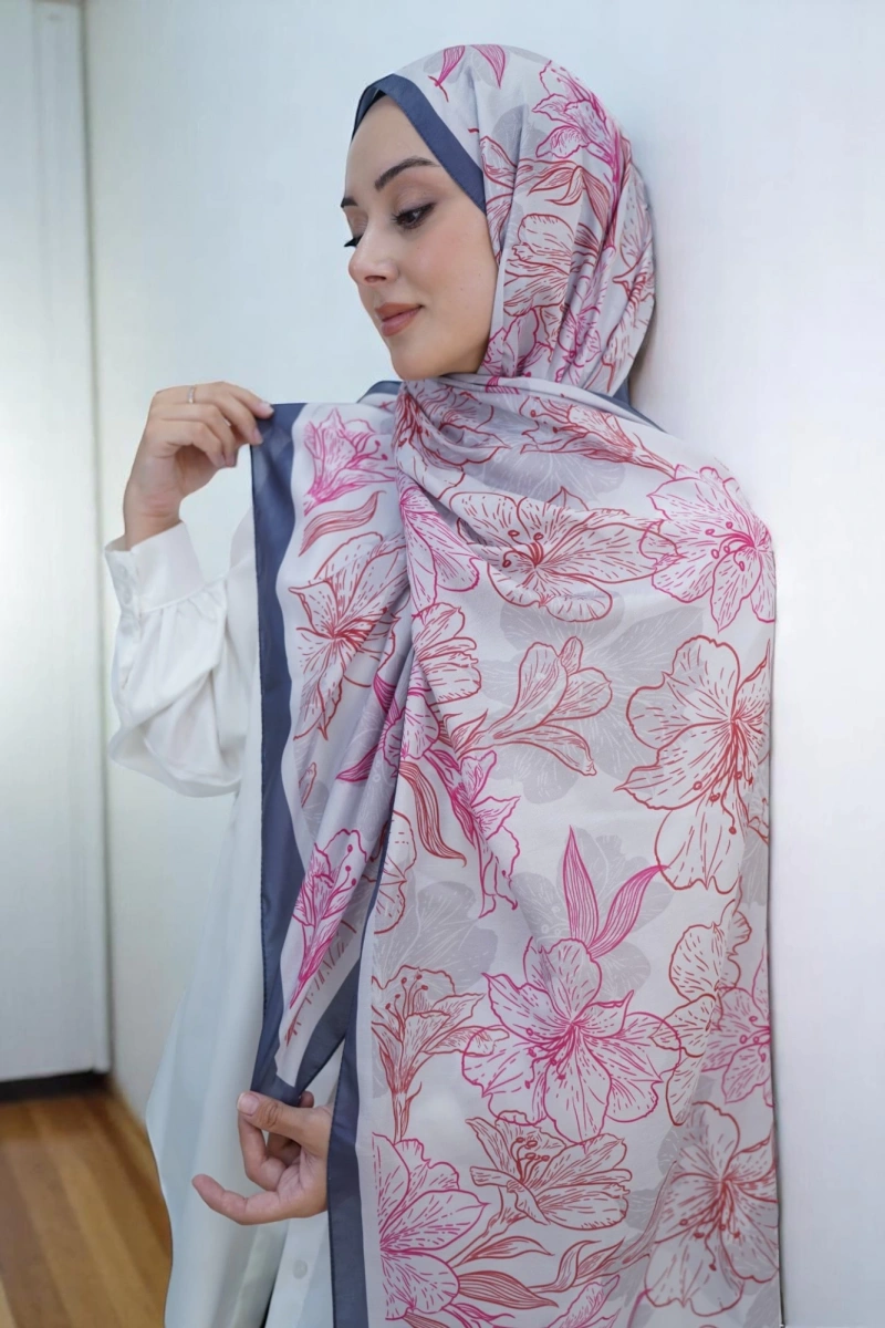 Zambak Model Retro Desen Retro Şal - 2