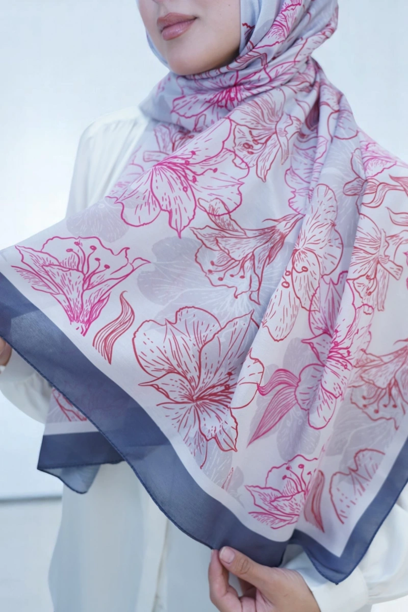 Zambak Model Retro Desen Retro Şal - 2