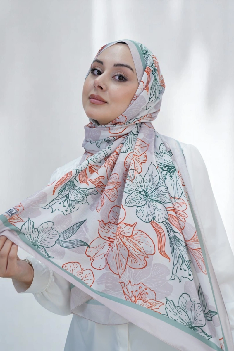 Zambak Model Retro Desen Retro Şal - 3