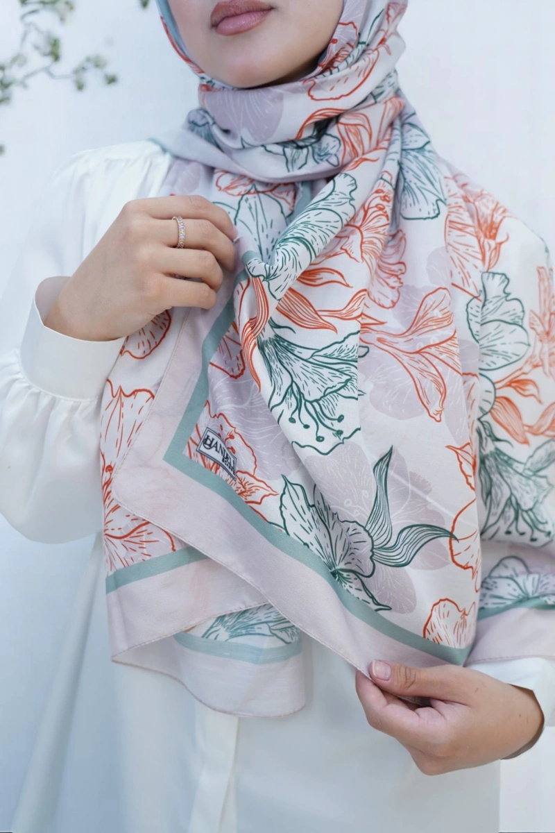 Zambak Model Retro Desen Retro Şal - 3