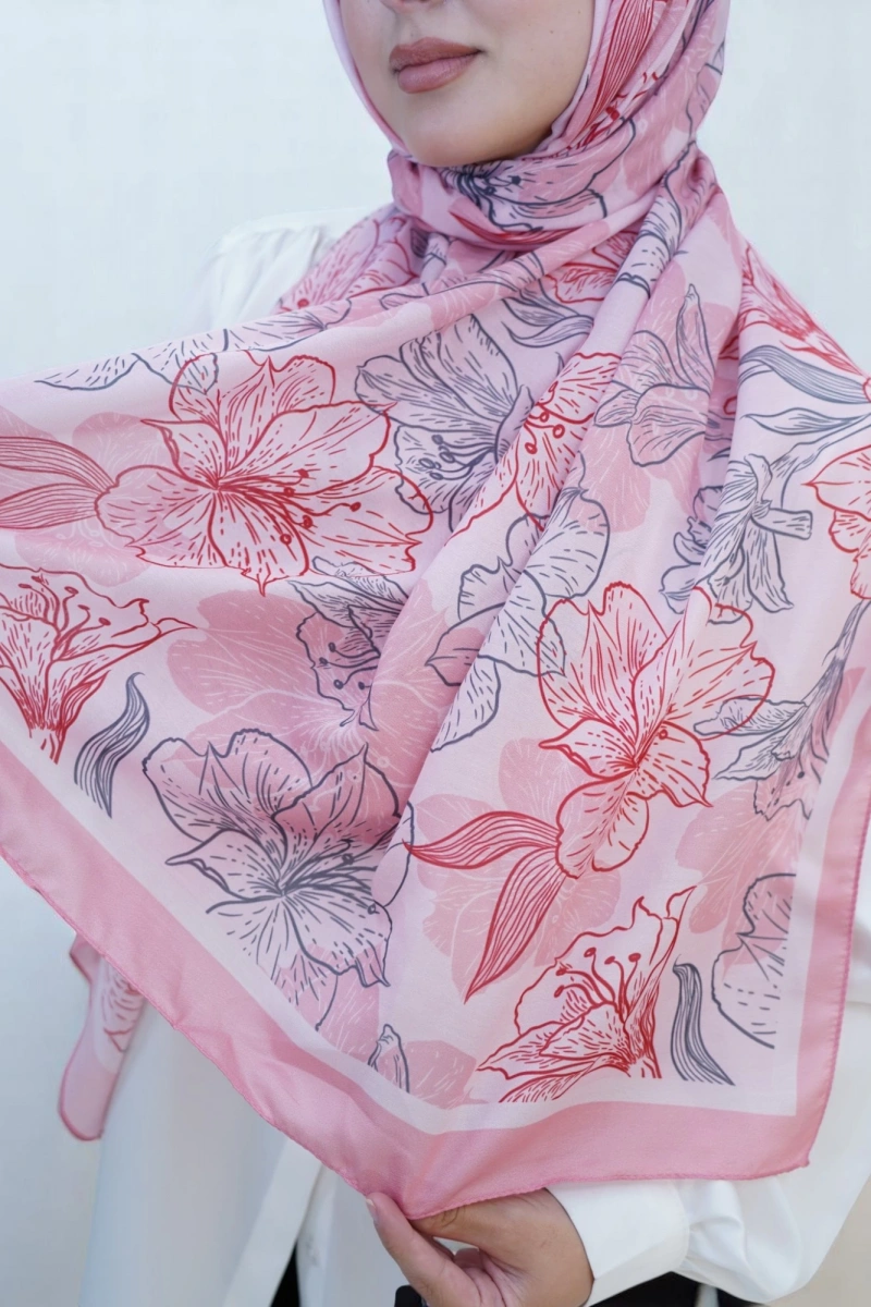 Zambak Model Retro Desen Retro Şal - 4