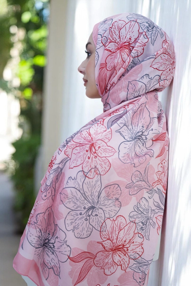 Zambak Model Retro Desen Retro Şal - 4