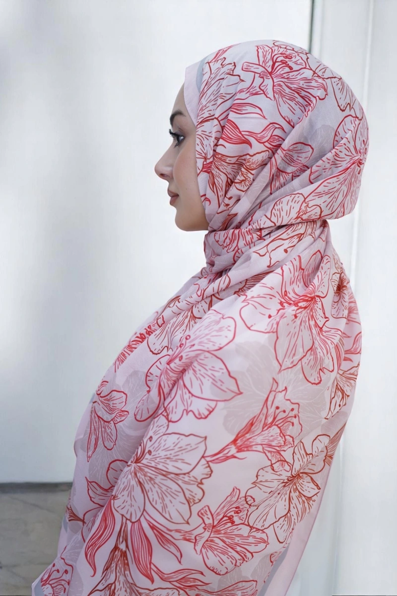 Zambak Model Retro Desen Retro Şal - 6